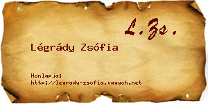 Légrády Zsófia névjegykártya